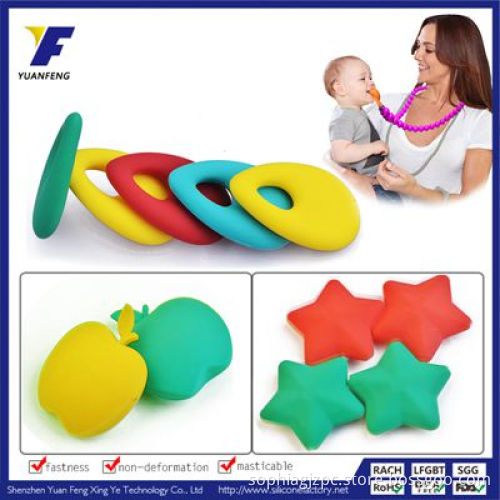 Chewable baby teether hand shaped toy pendant